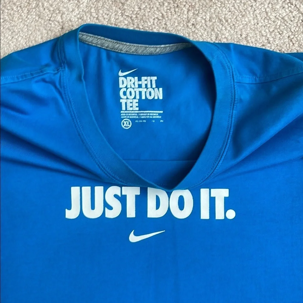 Nike Blue 'Just Do It' Kids Tee